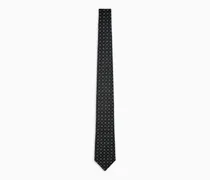 Krawatte aus Seiden-Jacquard mit geometrischem Muster