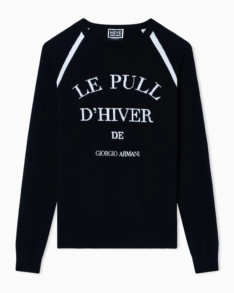 Giorgio Armani Pullover mit Rundhalsausschnitt aus Kaschmir der  Neve-Kollektion Schwarz