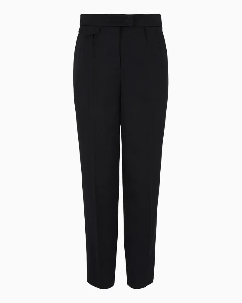 Giorgio Armani Gerade Hose aus Schurwolle Schwarz