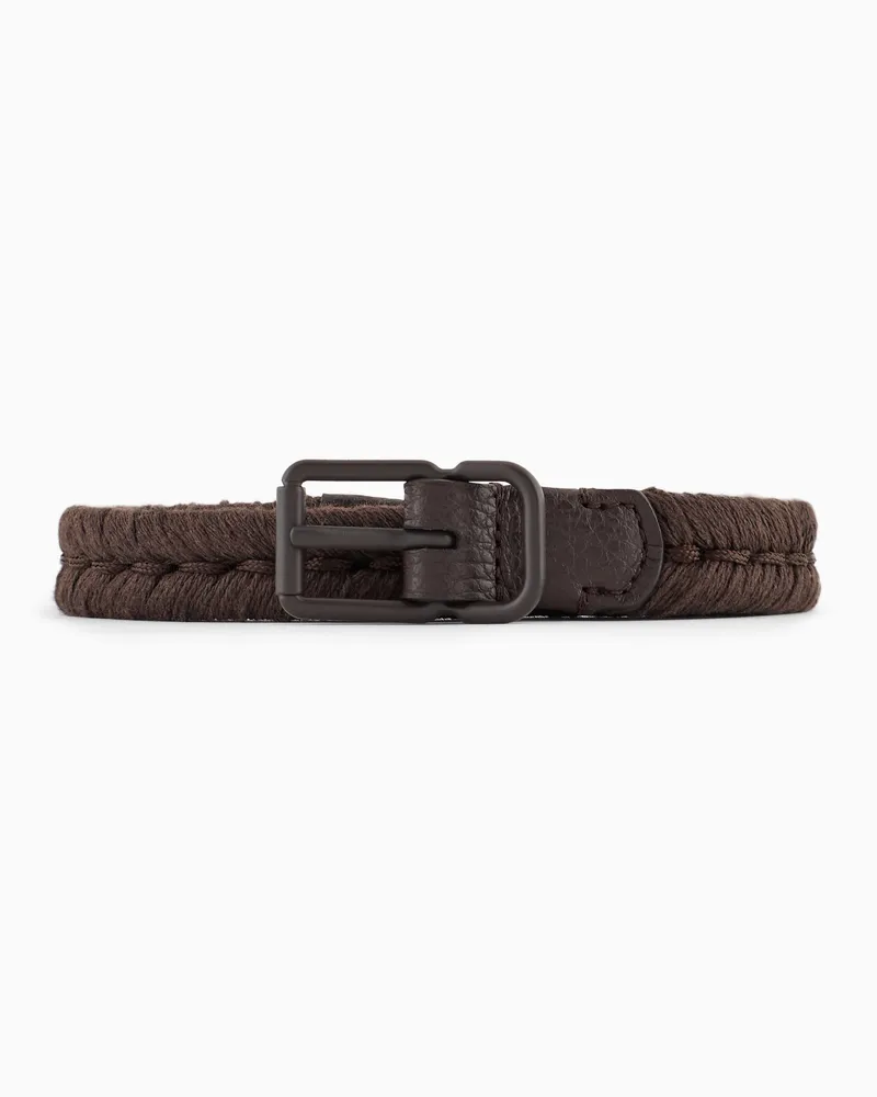 Giorgio Armani Gürtel aus Kordel und Leder Braun