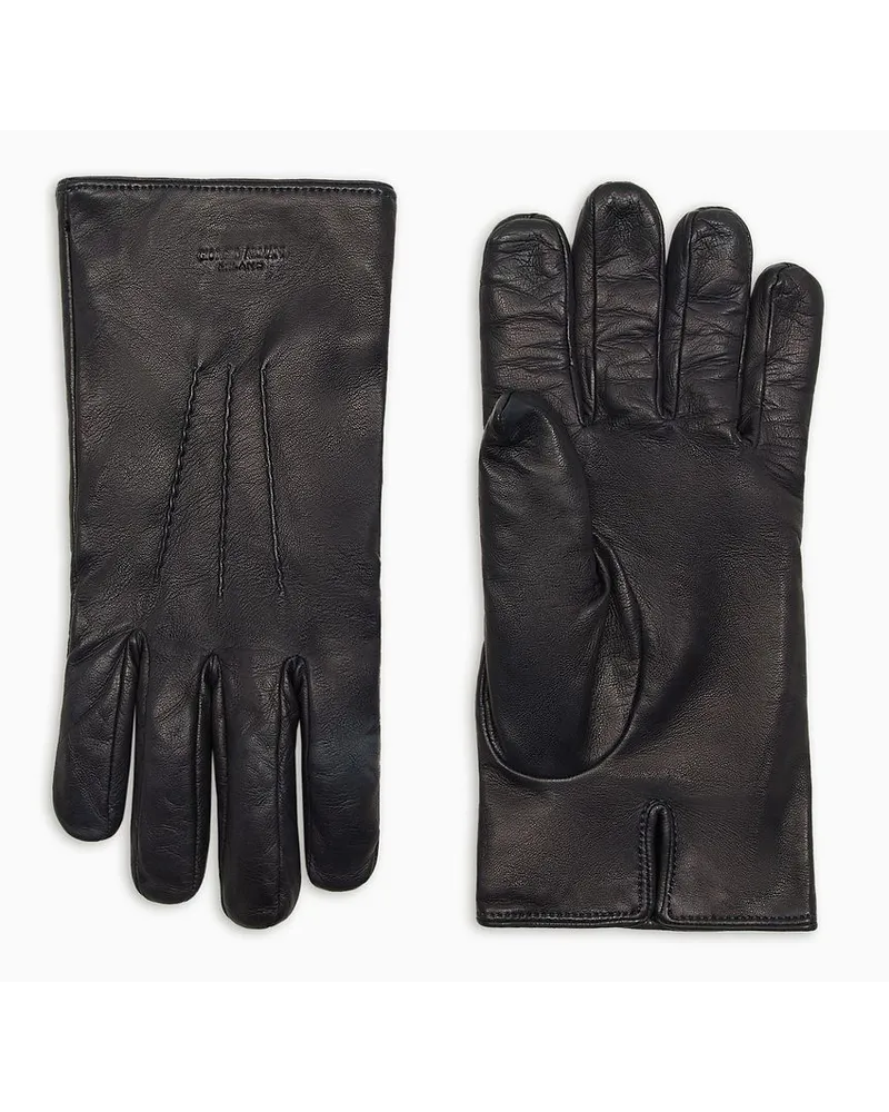 Giorgio Armani Handschuhe Aus Nappaleder Nachtblau