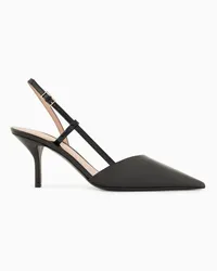 Giorgio Armani Slingback Aus Lackleder Schwarz