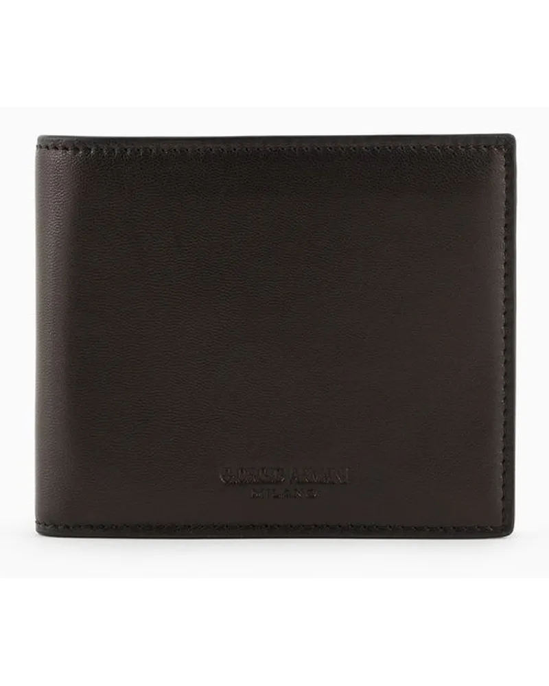 Giorgio Armani Bifold-portemonnaie Aus Nappaleder Schwarz