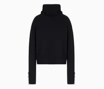 Rollkragenpullover aus Kaschmir und Wolle mit Stickerei