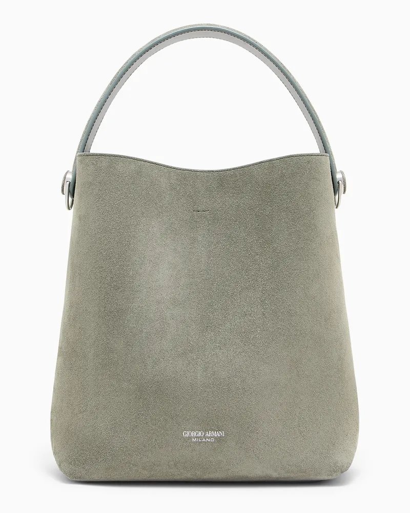 Giorgio Armani Schultertasche aus Wildleder im minimalistischen Design Grün