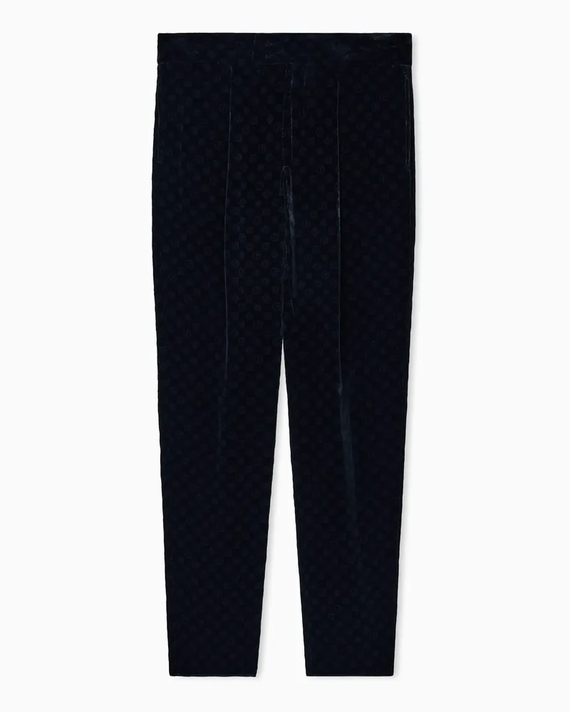 Giorgio Armani Giorgio’s Hose mit Bundfalte aus Viskose und Seide mit Monogramm Schwarz