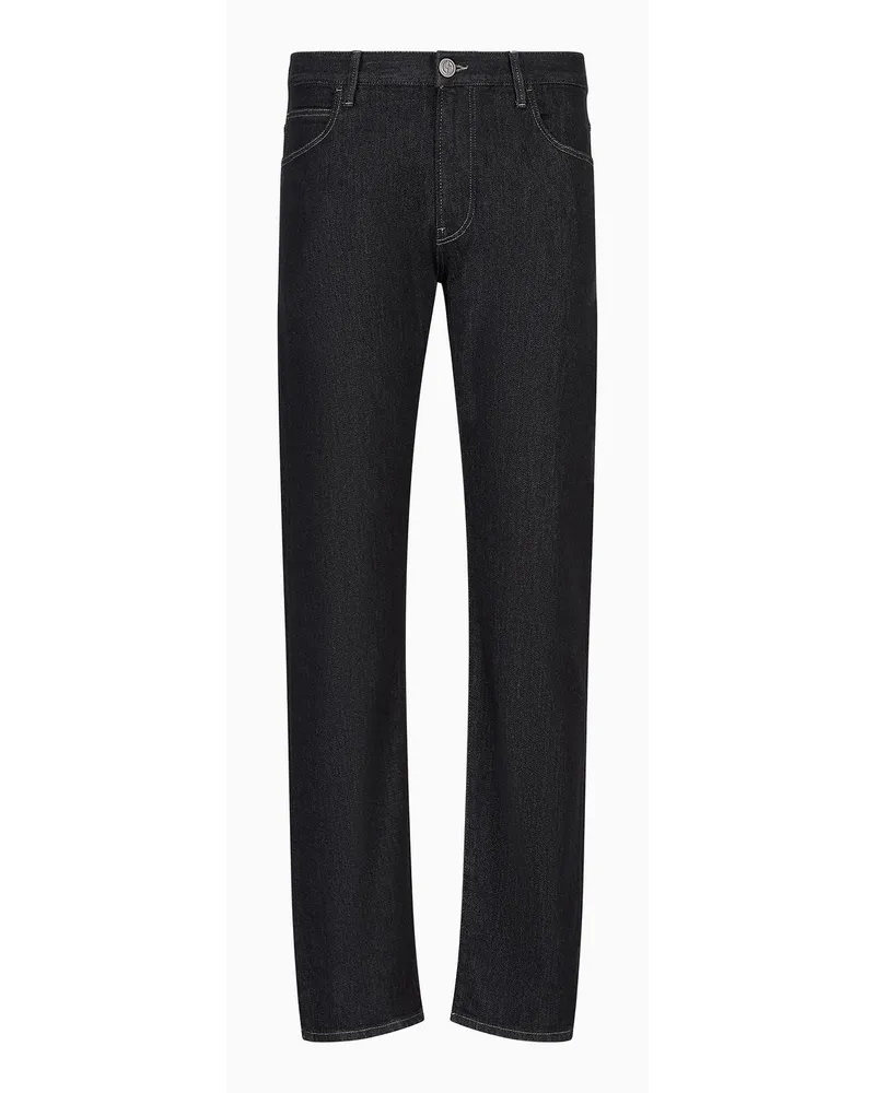 Giorgio Armani Five-pocket-hose In Regular Fit Aus Baumwolldenim mit Stretch Tiefschwarz