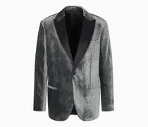 Giorgio’s einreihige Smokingjacke aus Samt mit Mikro-Devoré-Effekt