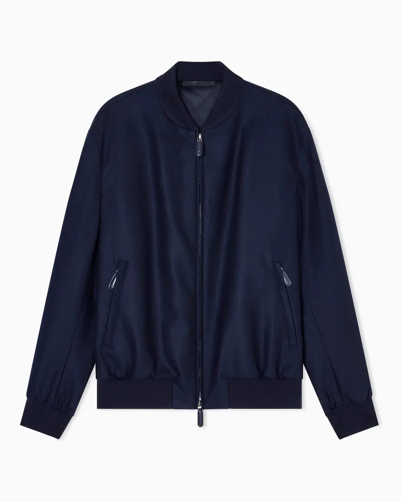 Giorgio Armani Drapierter Blouson aus Kaschmir Marineblau