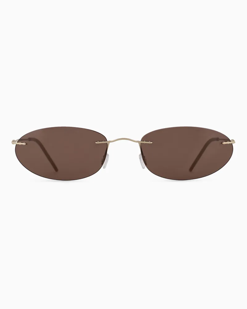 Giorgio Armani Ovale Sonnenbrille für Damen Goldfarben
