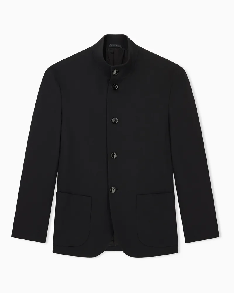 Giorgio Armani Blazer Regular aus Wollcrepe Schwarz