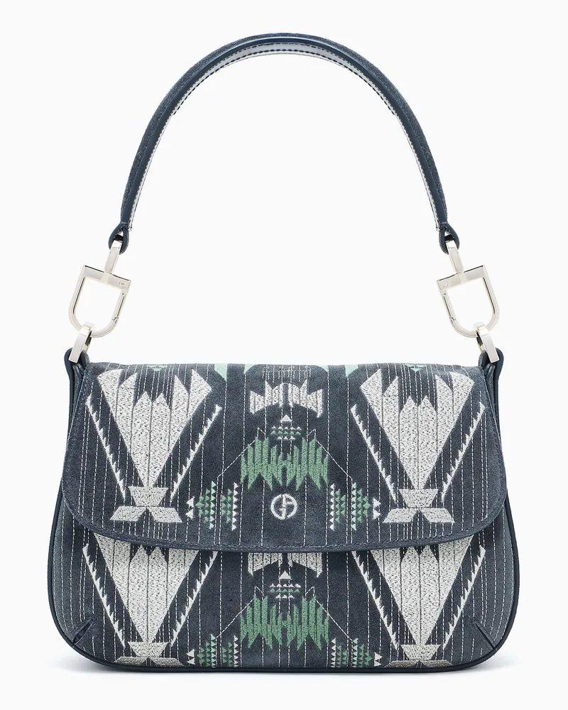 Giorgio Armani la Prima Soft Tasche im Mini-Format aus Veloursleder Gemustert