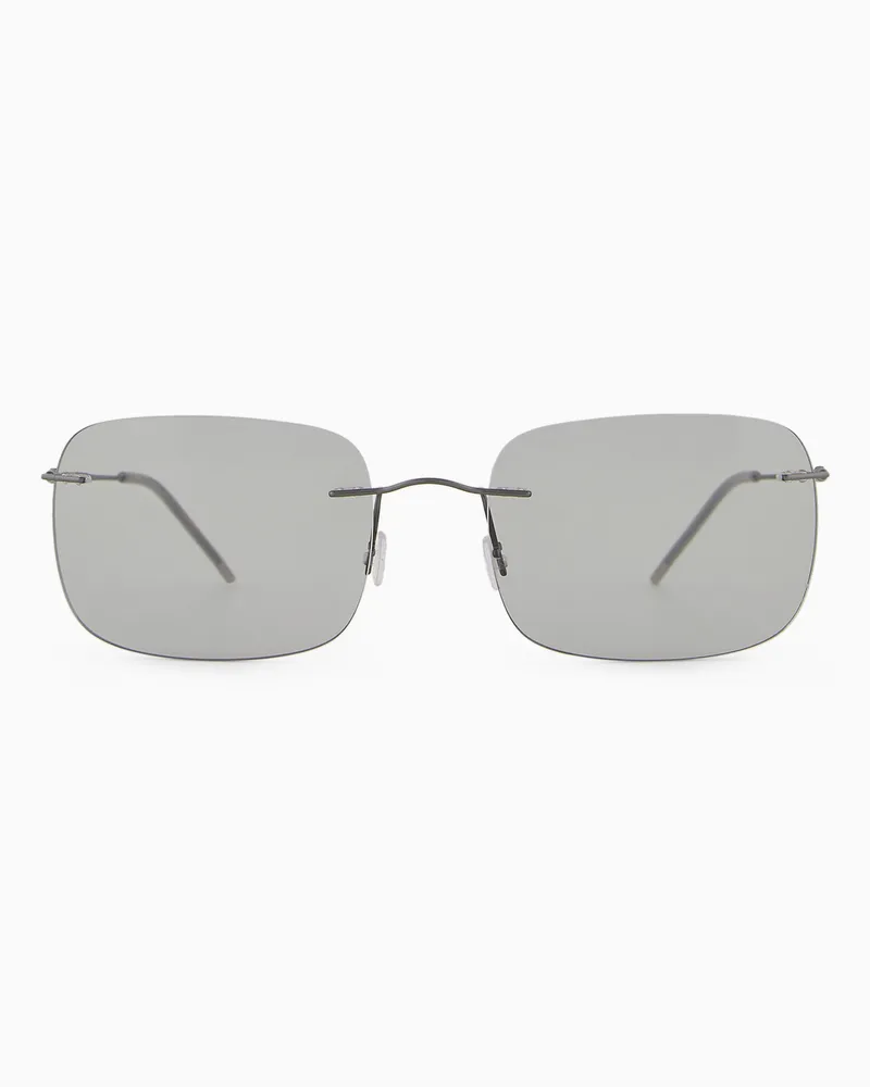 Giorgio Armani Sonnenbrille für Herren mit Pillow-Fassung Grau