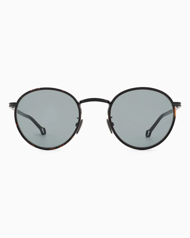 Giorgio Armani Sonnenbrille mit runder Fassung für Herren Schwarz