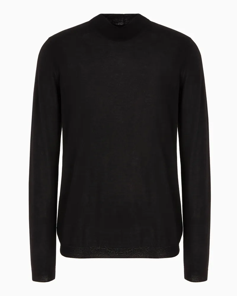 Giorgio Armani Rollkragenpullover Icon aus Kaschmir Schwarz
