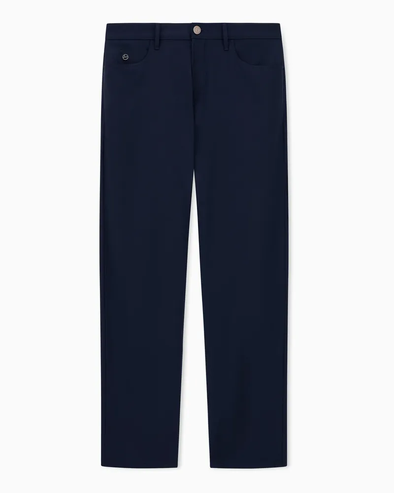 Giorgio Armani Five-Pocket-Hose in Regular Fit aus Schurwolle Blau