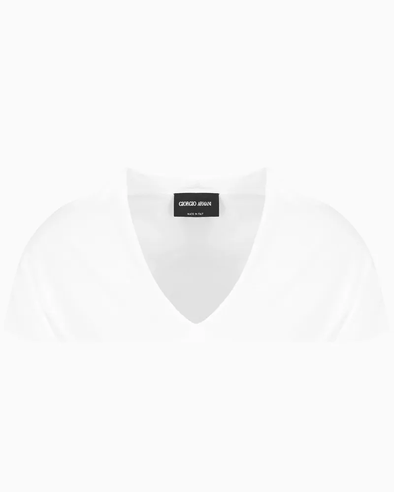 Giorgio Armani Top mit V-Ausschnitt Weiß