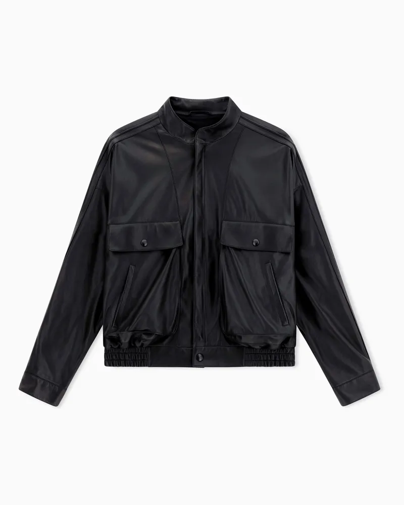 Giorgio Armani ASV Jacke aus Lammnappa Schwarz