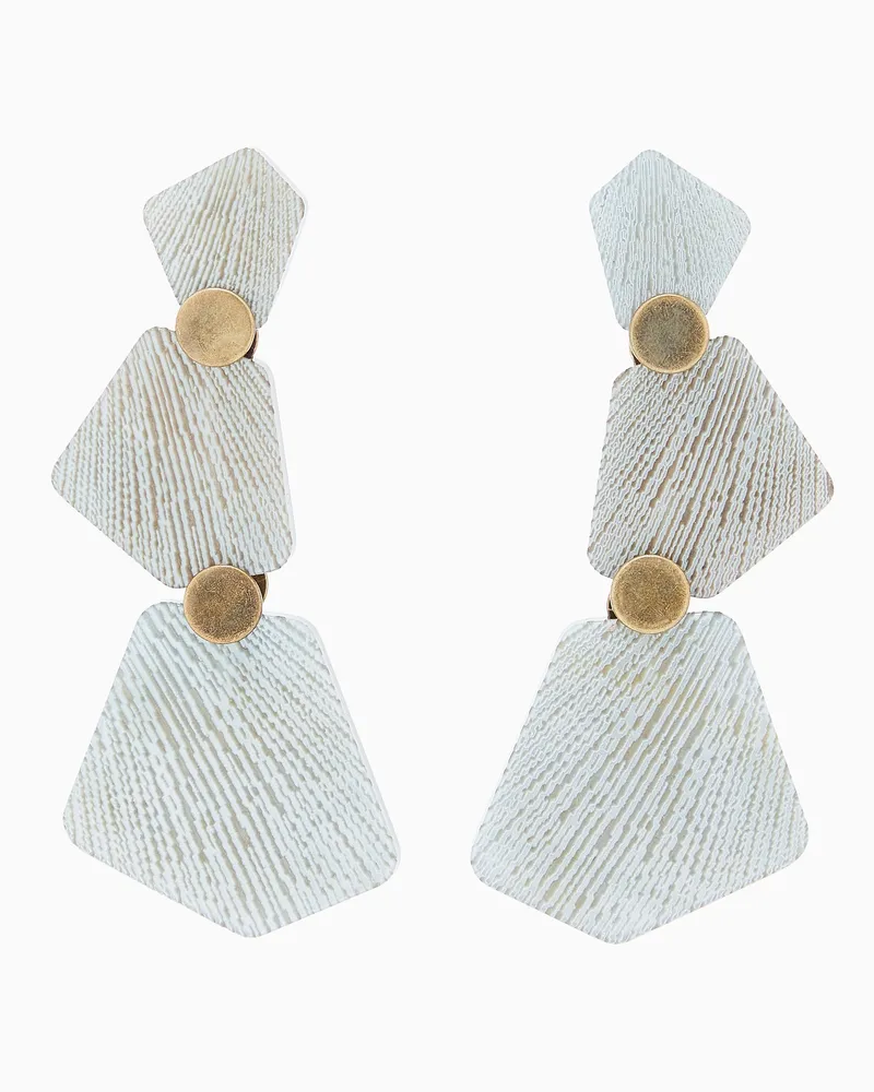 Giorgio Armani Ohrringe aus Metall und Kunstharz Grau