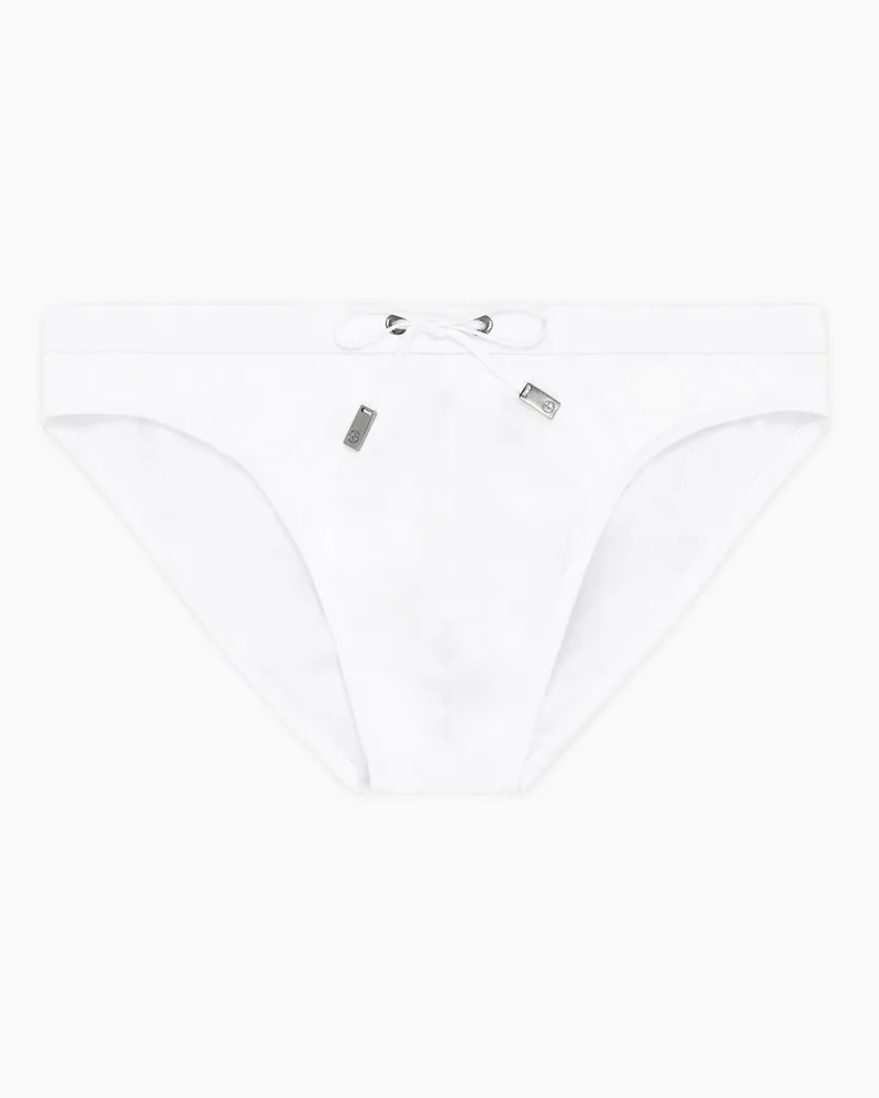 Giorgio Armani Badeanzug mit Logo Weiß