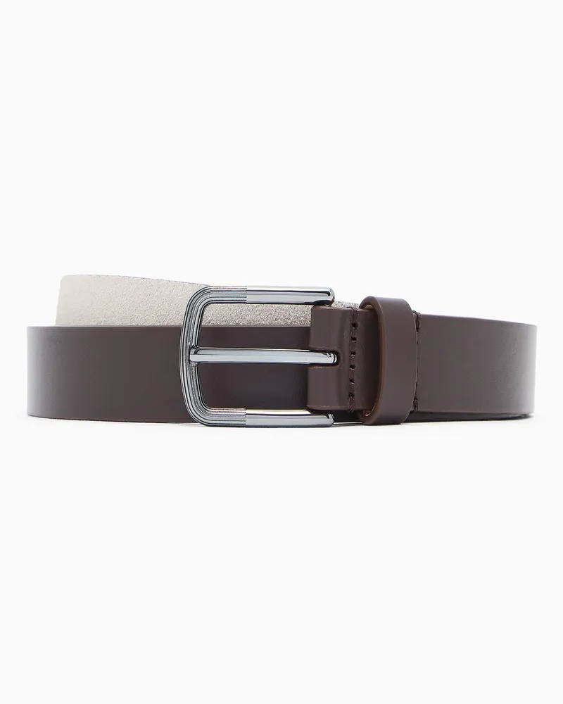 Giorgio Armani Gürtel aus Veloursleder und Leder Braun