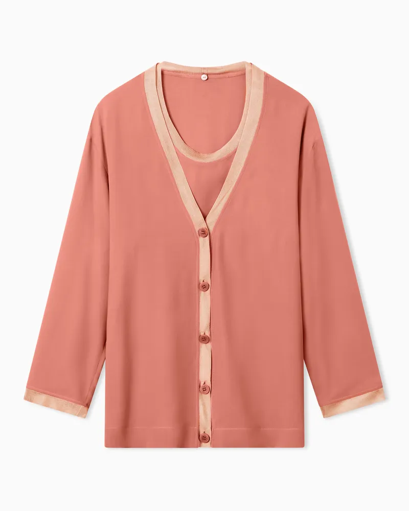 Giorgio Armani Twin-Set aus doppelt genähtem Seiden-Georgette Orange