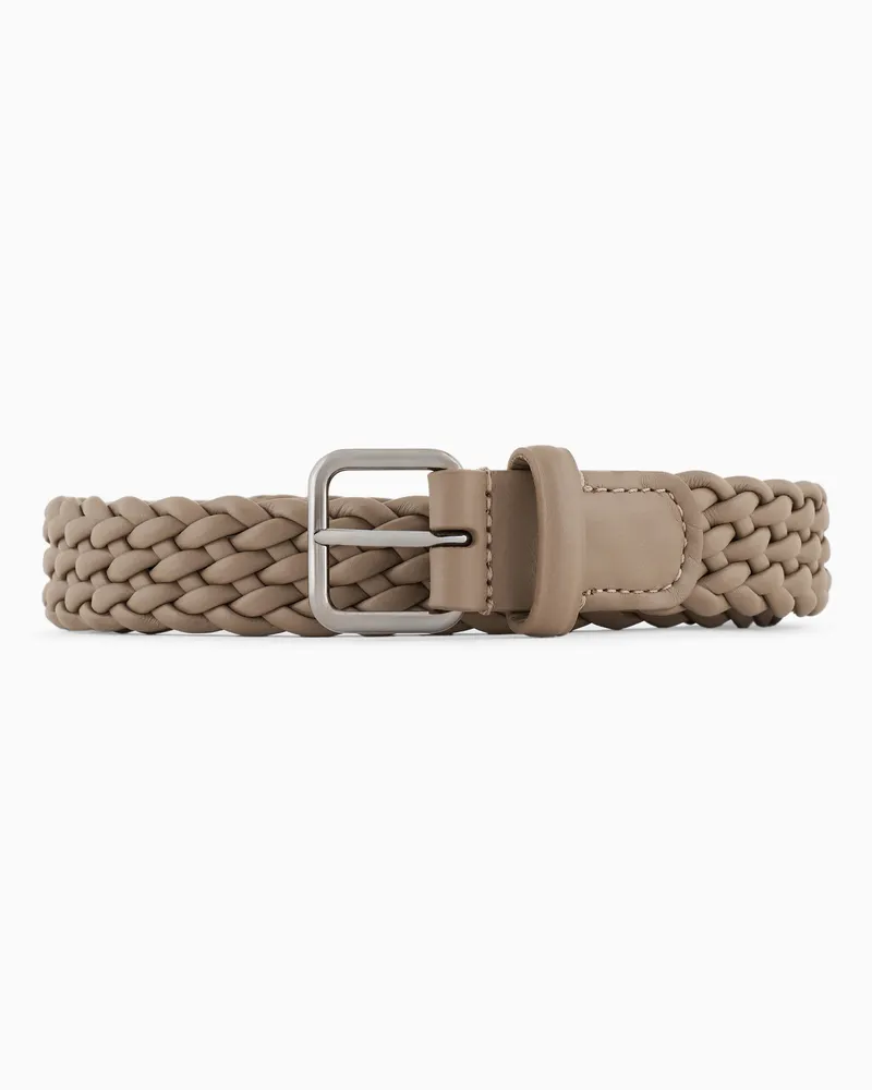 Giorgio Armani Gürtel aus geflochtenem Leder Beige