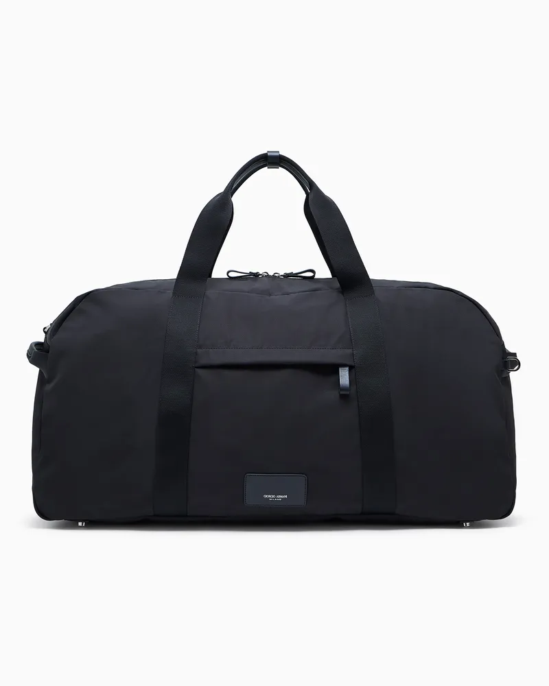 Giorgio Armani Große Reisetasche aus Nylon Schwarz