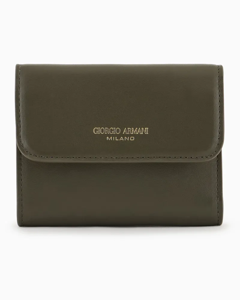 Giorgio Armani Trifold-Portemonnaie aus Leder Grün