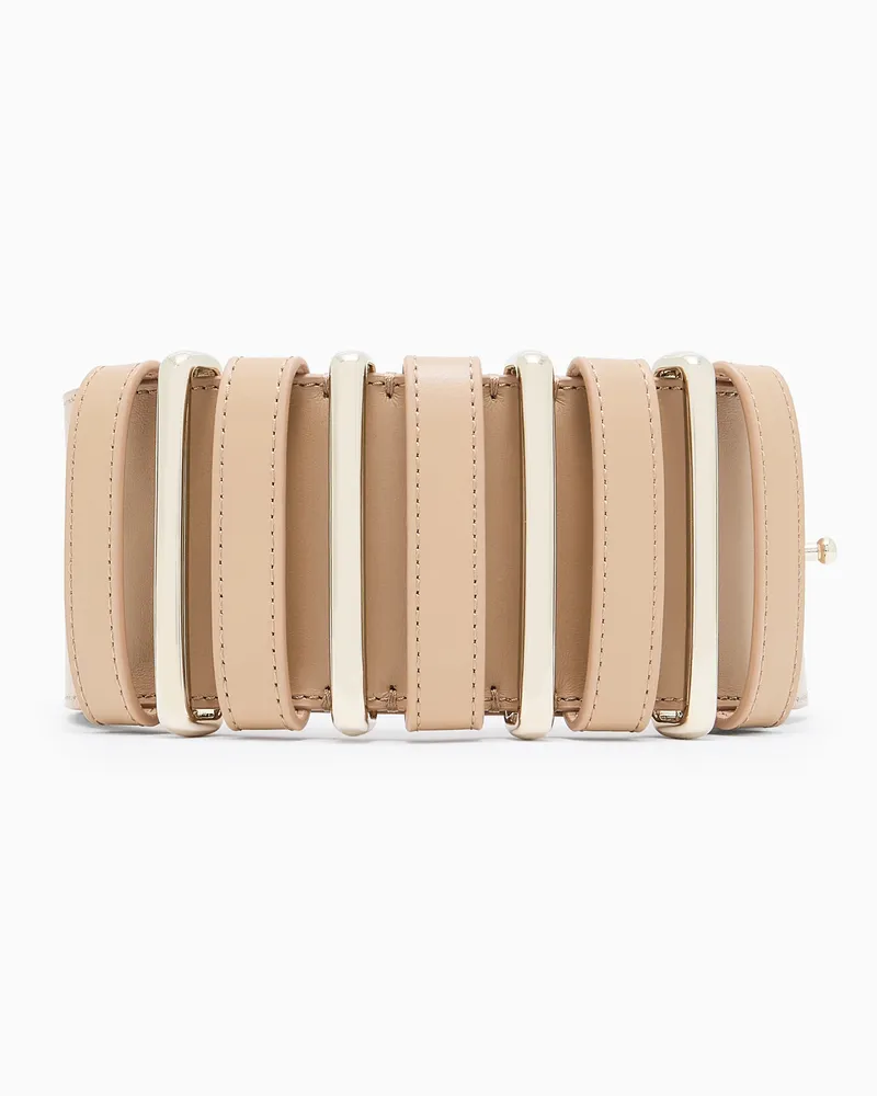 Giorgio Armani Breiter Gürtel aus glattem Kalbsleder Beige