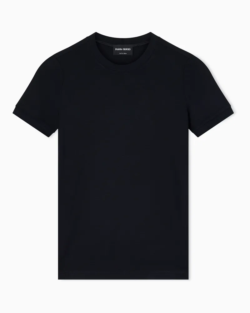 Giorgio Armani T-Shirt aus Stretch-Viskose-Jersey Schwarz