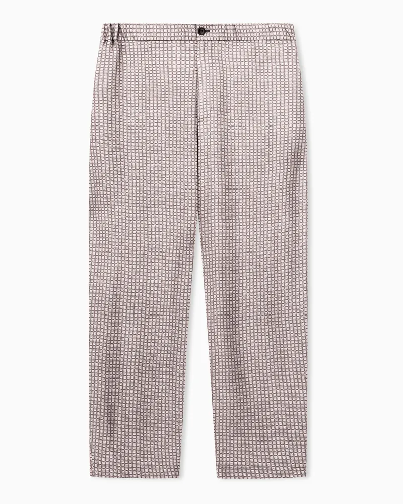 Giorgio Armani Flatfront-Hose aus bedruckter Viskose Beige