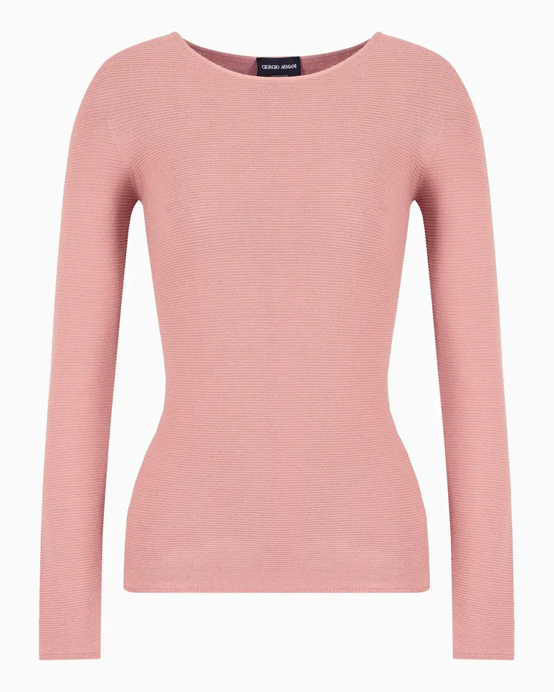 Giorgio Armani Pullover mit langen Ärmeln aus Viskose in Links-Verarbeitung Beige