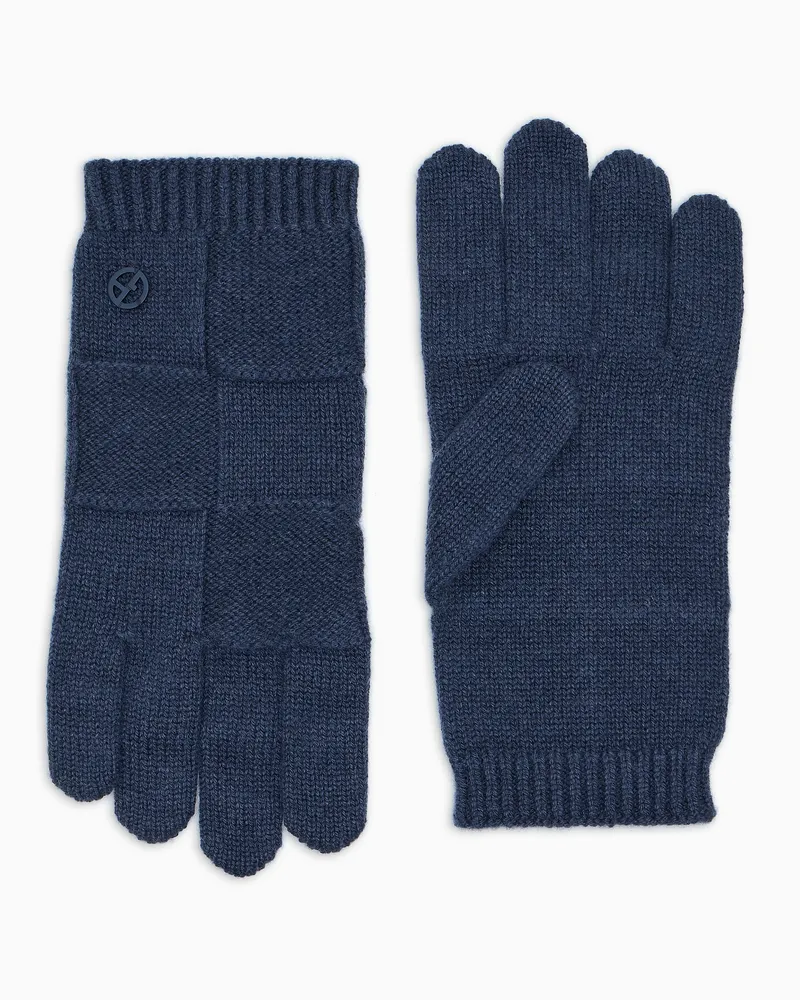 Giorgio Armani Cashmere Gloves Blau
