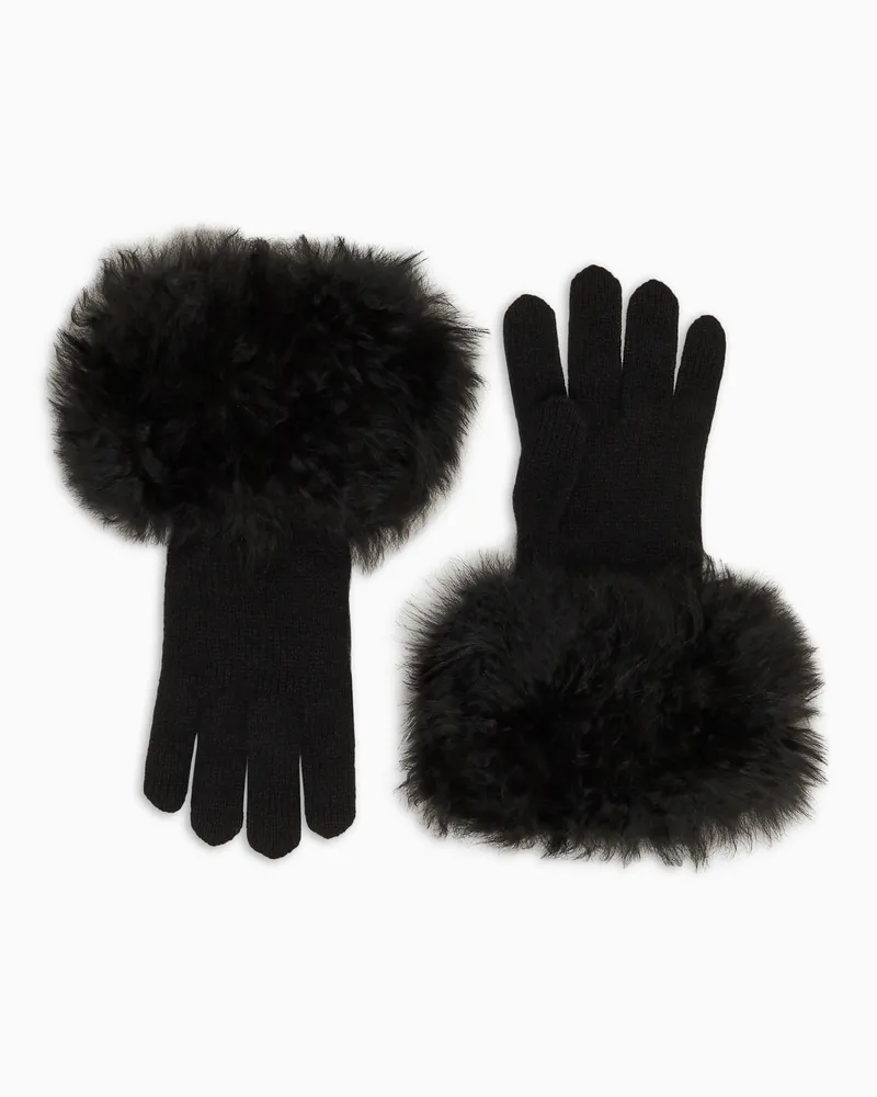 Giorgio Armani Strickhandschuhe aus Kaschmir Schwarz
