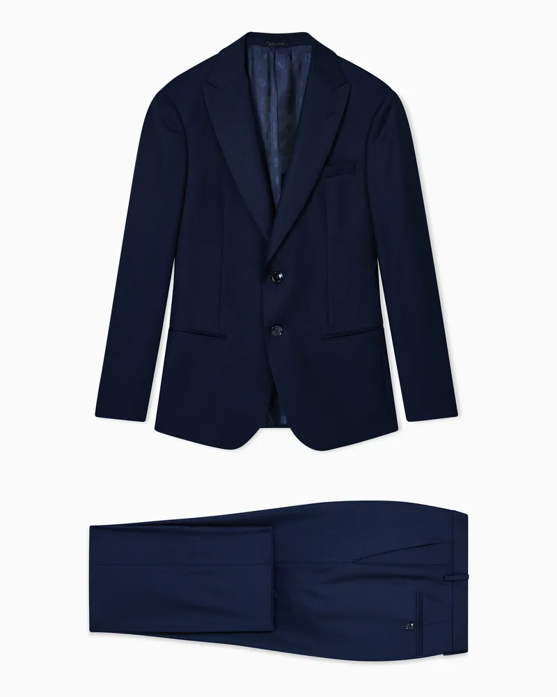 Giorgio Armani Slim Fit Anzüge Marineblau