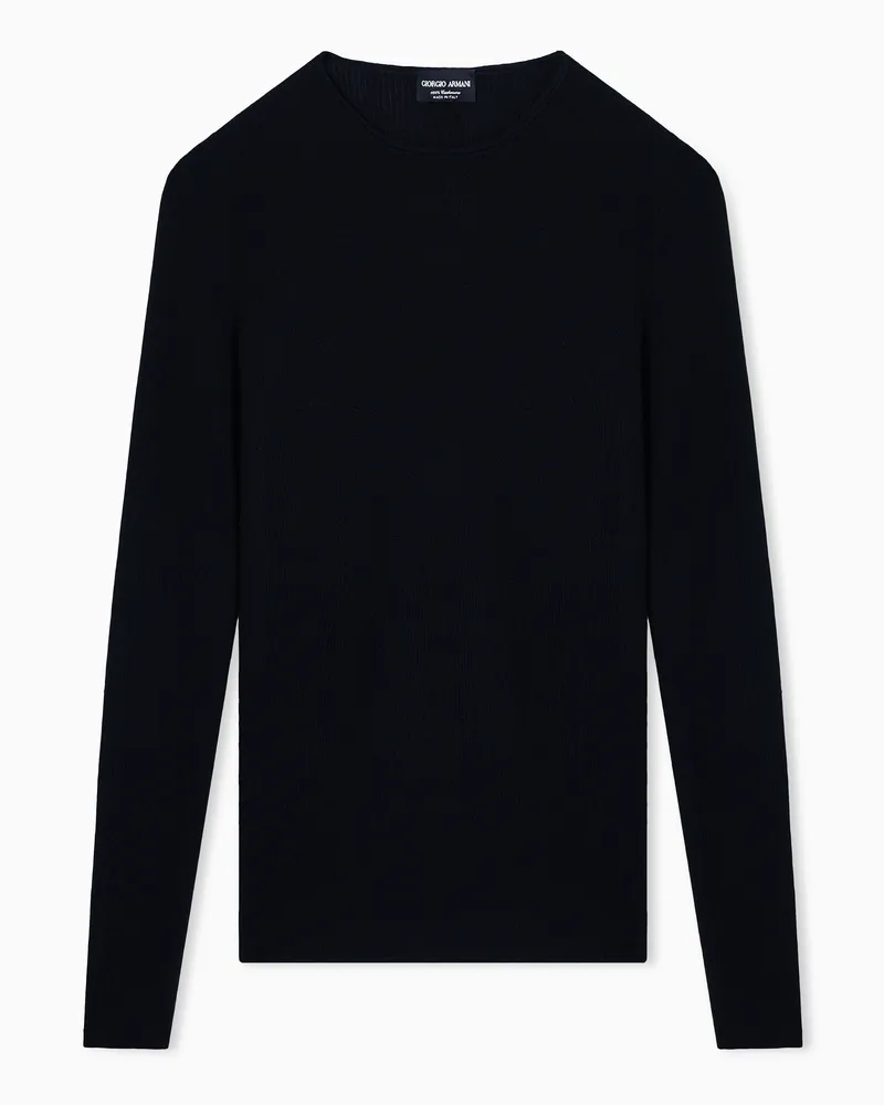 Giorgio Armani Pullover mit Rundhalsausschnitt aus reinem Kaschmir Schwarz
