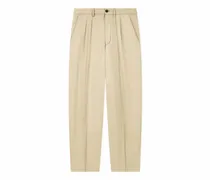 Bundfaltenhose aus Lyocell-Popeline mit geradem Bein