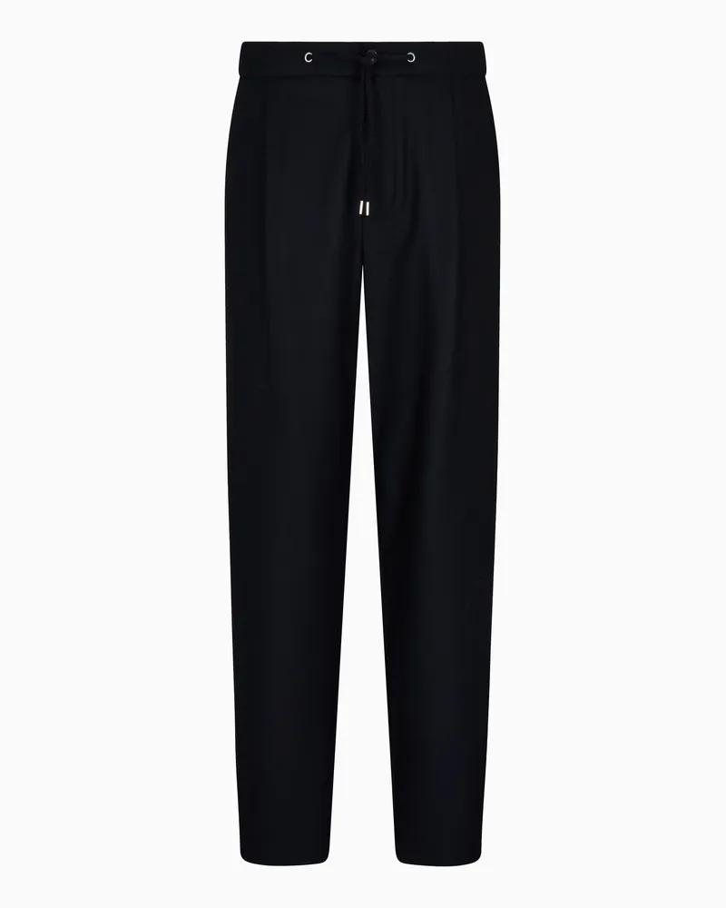 Giorgio Armani Hose mit Bundfalte aus Kaschmir Schwarz