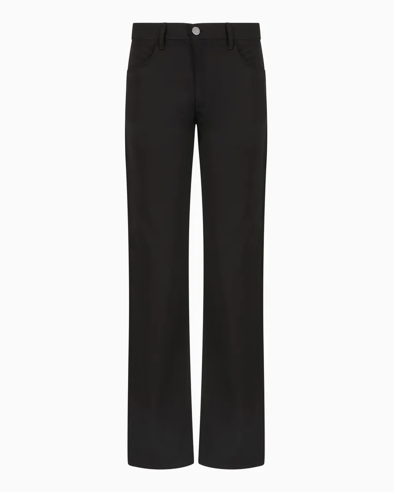 Giorgio Armani Five-Pocket-Hose in Regular Fit aus Schurwolle Schwarz