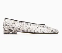 Ballerinas aus Leder mit Schlangenleder-Print