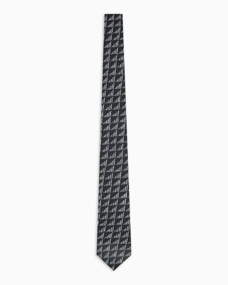 Giorgio Armani ASV Krawatte aus bedruckter Seide Schwarz