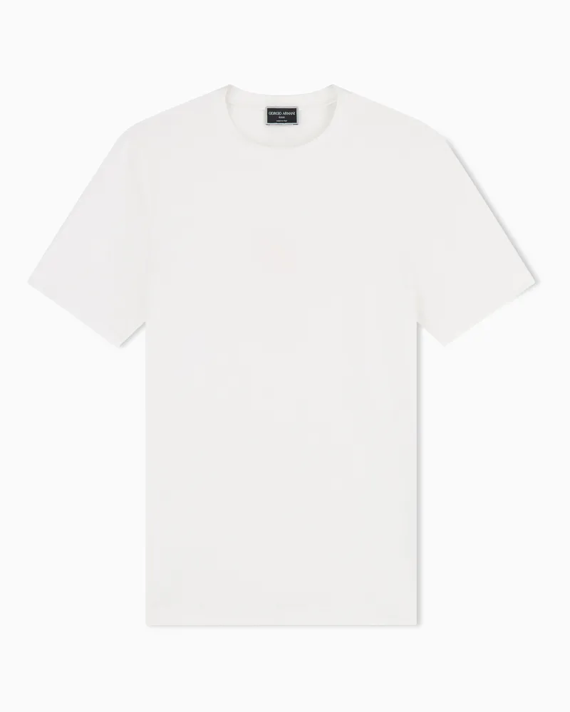 Giorgio Armani T-Shirt mit Rundhalsausschnitt Icon aus Viskosejersey mit Stretchanteil Weiß