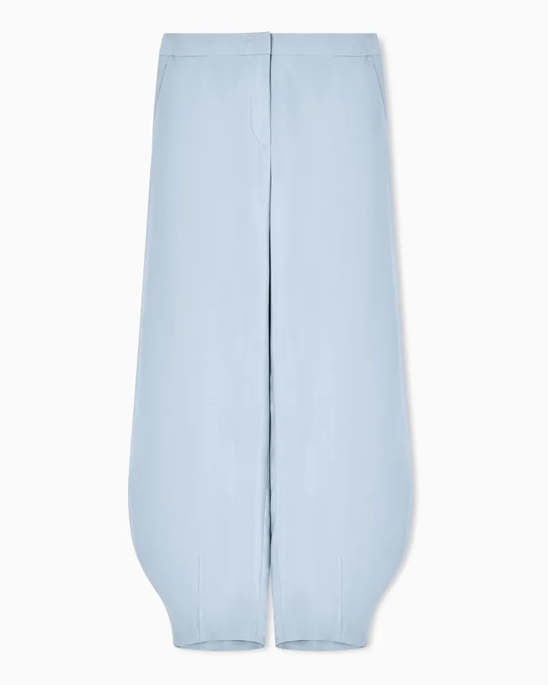 Giorgio Armani ASV Cupro-Hose mit abgerundetem Saum Hellblau