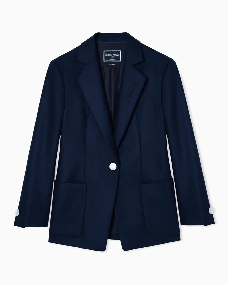 Giorgio Armani Einreihiges Sakko aus Kaschmirflanell Blau
