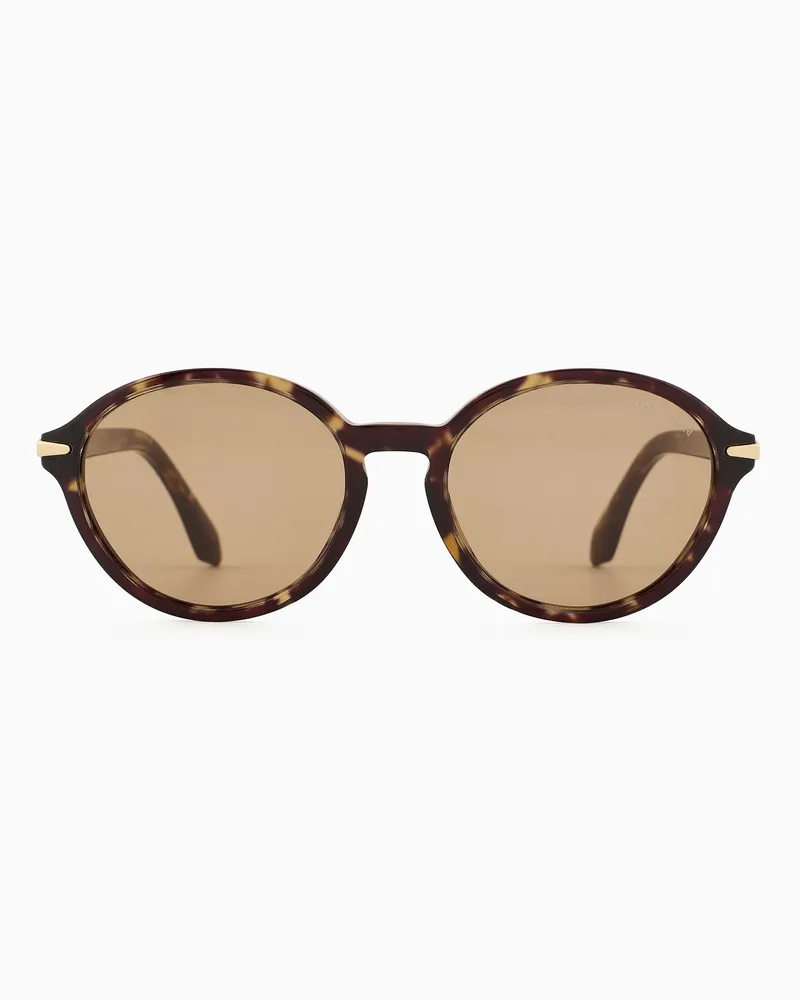 Giorgio Armani Ovale Sonnenbrille für Damen Braun