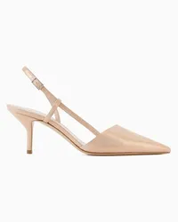 Giorgio Armani Slingbacks Aus Laminiertem Veloursleder Hellrosa