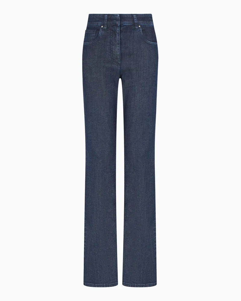 Giorgio Armani Denim Collection Hose mit Schlag und 5 Taschen, gefertigt aus Stretch-Denim Blau