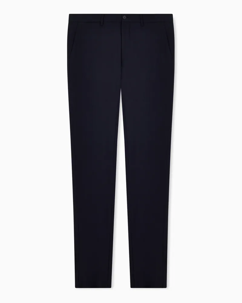 Giorgio Armani Hose aus Bi-Stretch-Wollstoff Marineblau