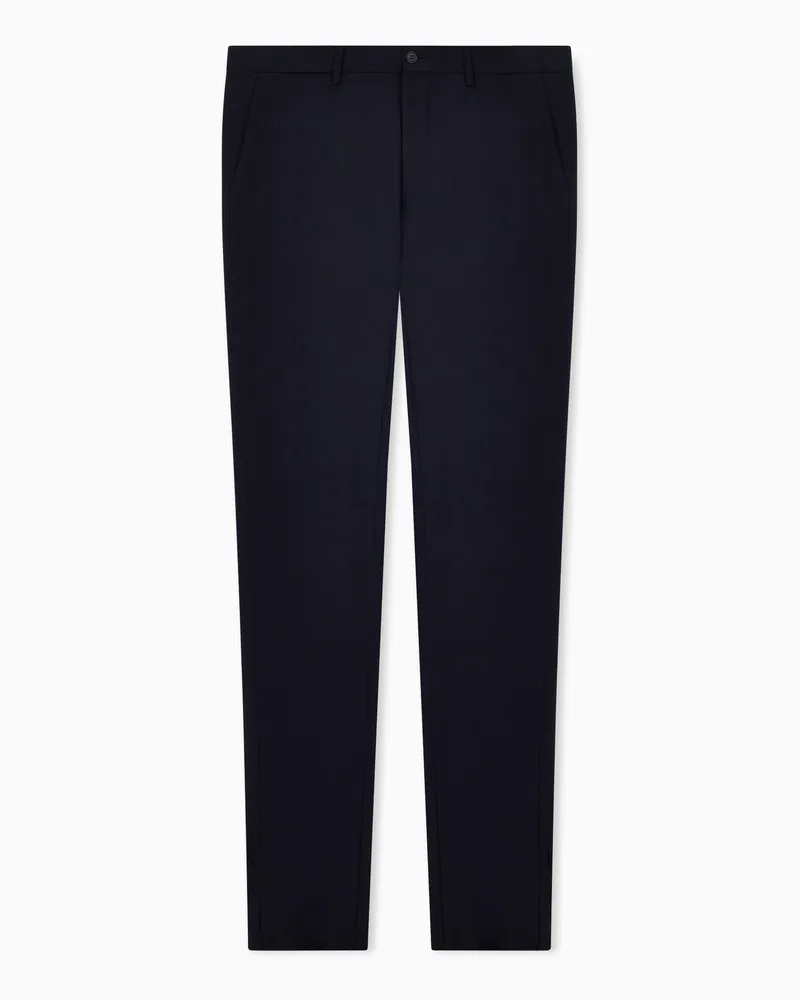 Giorgio Armani Hose aus Bi-Stretch-Wollstoff Marineblau